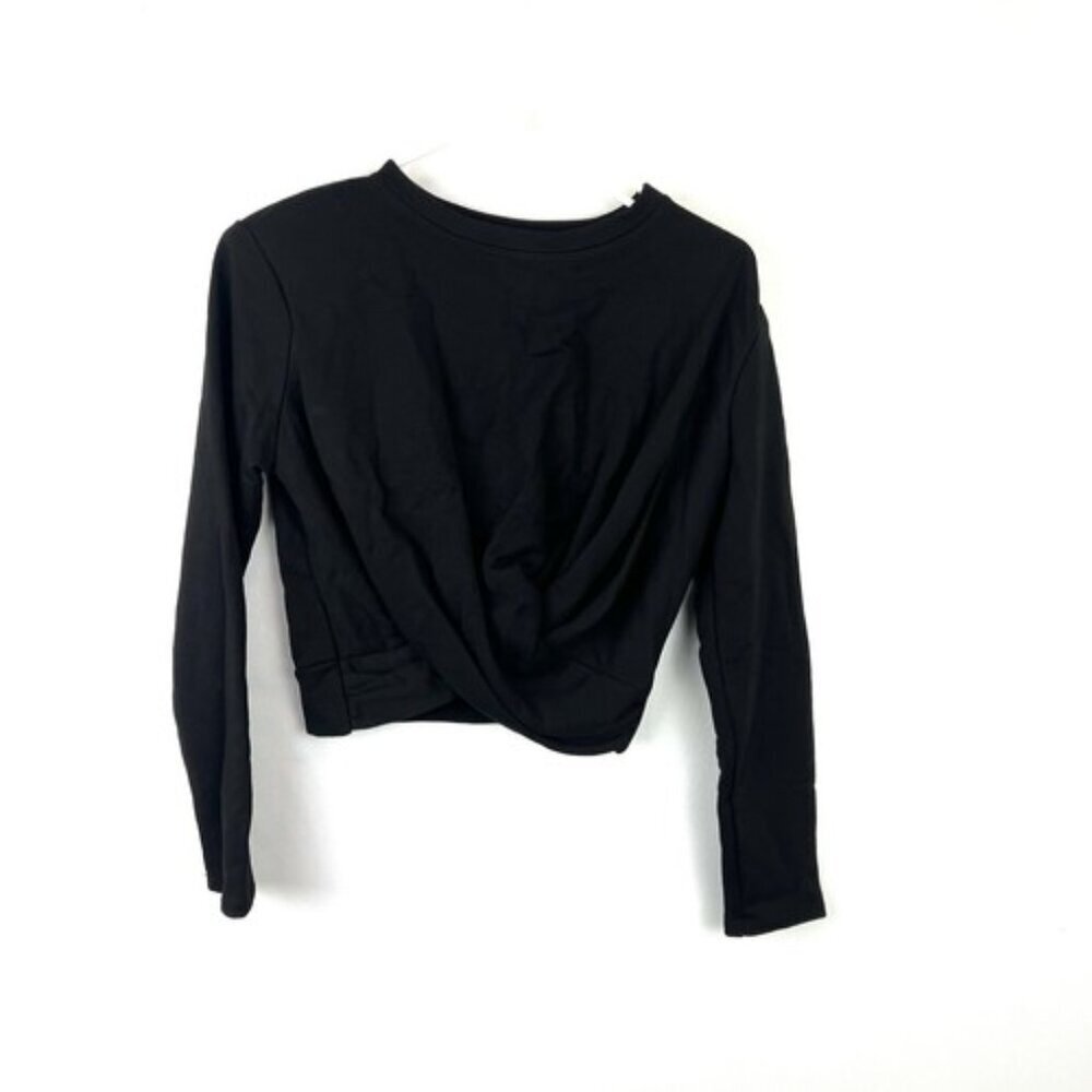ASTR Women’s Black Cropped Long Sleeve Top Size Small